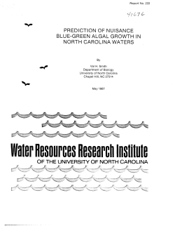 Prediction Of Nuisance Blue-Green Algal Growth In