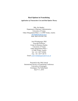 Real Options in Franchising: Application of Transaction Cost and