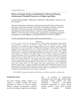 Effects of Energy Drinks on Metabolism at Rest and During