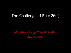 The Challenge of Rule 26(f)