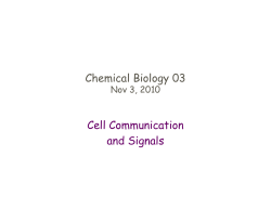 Chemical Biology 03 Cell Communication and Signals