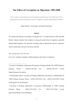 The Effect of Corruption on Migration, 1985-2000