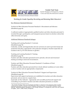 Gender Strategies in Emergencies, Chronic Crises and