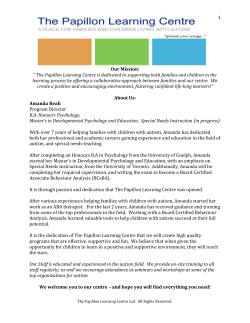 Our Mission - The Papillon Learning Centre