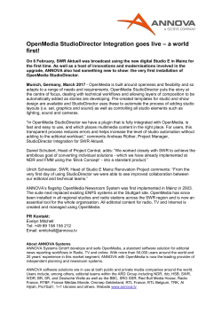 OpenMedia StudioDirector Integration goes live &ndash; a world first!