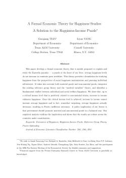A Formal Economic Theory for Happiness Studies
