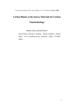 Carbon Blacks as the Source Materials for Carbon Nanotechnology
