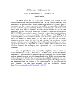GUTS Summary &ndash; 2011 Academic Year &ldquo;NEW ORGANIC