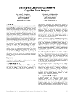 Closing the Loop with Quantitative Cognitive Task Analysis