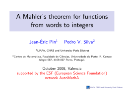 A Mahler`s theorem for functions from words to integers