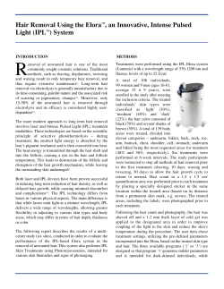 Hair Removal Using the EloraTM, an Innovative, Intense Pulsed Light