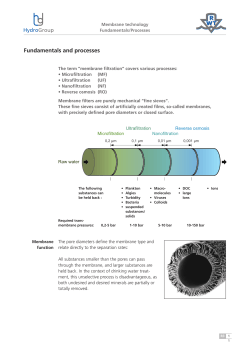 Membrane technology - fundamentals / processes
