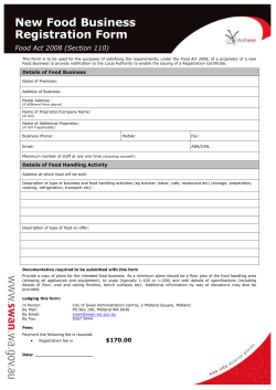 New Food Business Registration Form