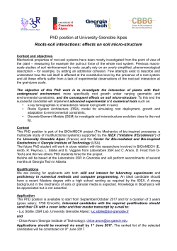 PhD position at University Grenoble Alpes Roots