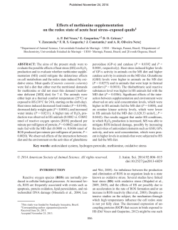 Effects of methionine supplementation on the redox state of acute