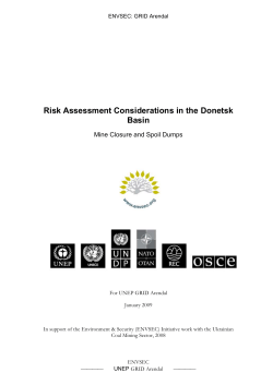 Risks in Ukrainian Coal Mining - UNEP/GRID