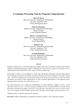A Language Processing Tool for Program Comprehension