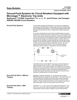 Data Bulletin Ground-Fault Systems for Circuit Breakers Equipped