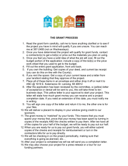 the grant process - Allen Neighborhood Center