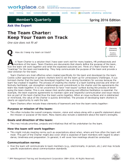 The Team Charter