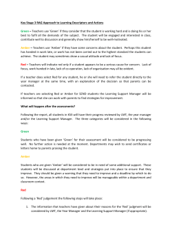 Key Stage 3 RAG Approach to Learning Descriptors and Actions