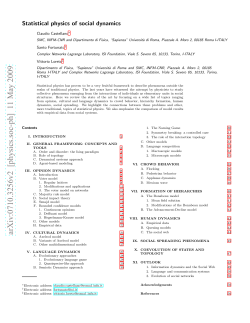 Statistical physics of social dynamics
