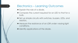 Electronics * Learning Outcomes