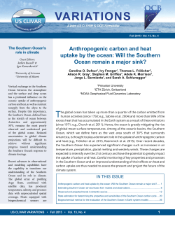 Anthropogenic carbon and heat uptake by the ocean