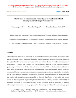 Effectiveness of Structure and Marketing of Indian Branded Food in