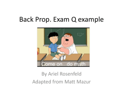 Back Prop. Exam Q example