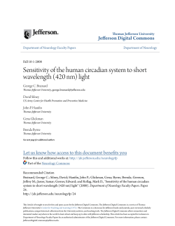 Sensitivity of the human circadian system to short wavelength (420