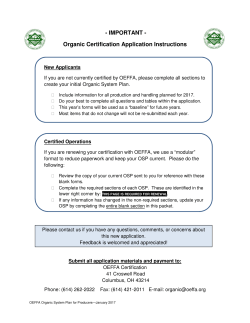 2017 OEFFA Organic System Plan for Producers