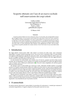 Scoperte ottenute con l`uso di un nuovo occhiale nell`osservazione