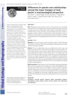 Differences in species&ndash;area relationships among the major lineages