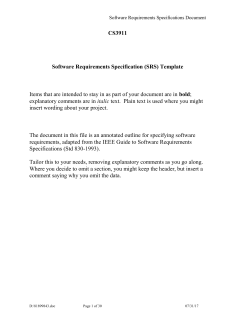 Software Requirements Specification (SRS) Template
