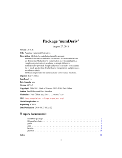 Package `numDeriv`