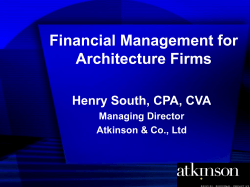 Financial Management for Architecture Firms