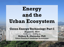 Energy and the Urban Ecosystem