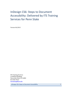 InDesign CS6: Steps to Document Accessibility