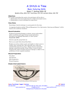 Basic Suturing Technique: A Stitch in Time