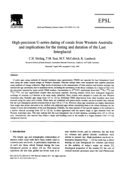 High-precision U-series dating of corals from Western Australia and