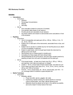 REU Bootcamp Checklist Activities • Calculations o Instructions