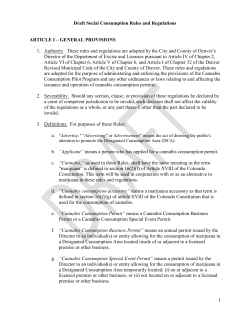Draft Social Consumption Rules and Regulations