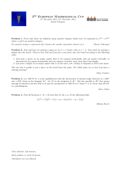 3rd European Mathematical Cup - EMC – European mathematical cup