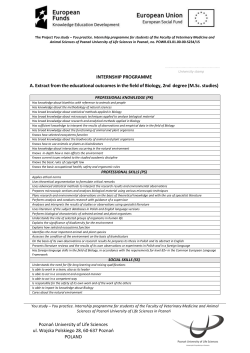 The Project You study &ndash; You practice. Internship programme for