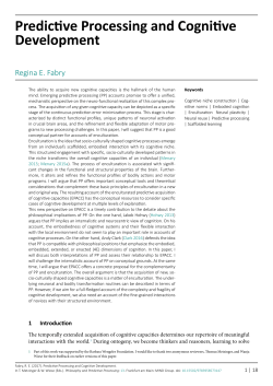 Predictive Processing and Cognitive Development