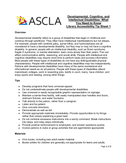 Developmental and Cognitive Disabilities