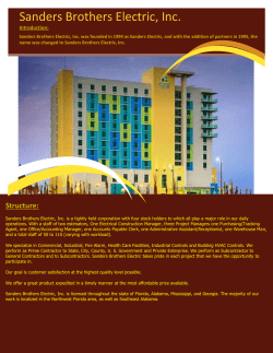 Sanders Brothers Electric, Inc. is a tightly held corporation with four