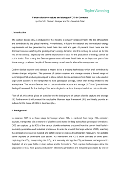 Carbon dioxide capture and storage (CCS)