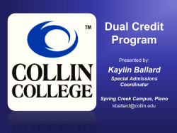 (purple form in the Collin College dual credit packet).